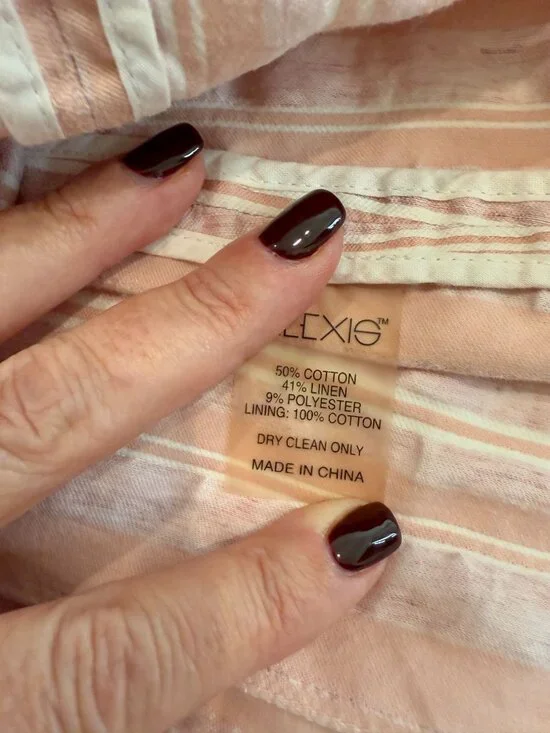 Alexis Brandy Dress Pink Striped Cotton - Size L - Picture 4 of 8